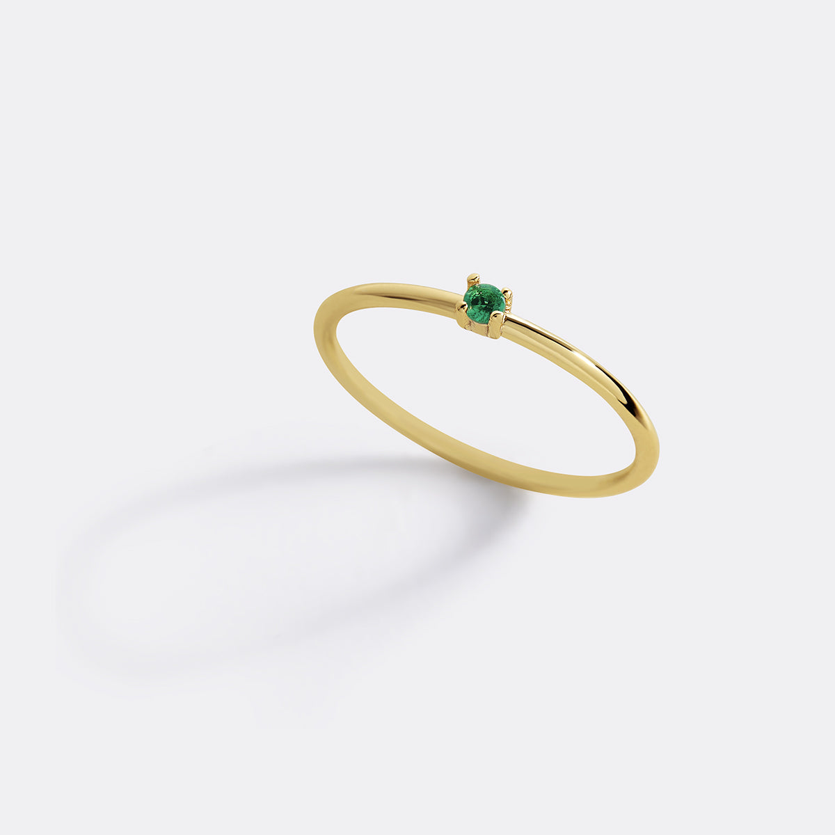 Super Dainty Birthstone Stacking Ring with May birthstone