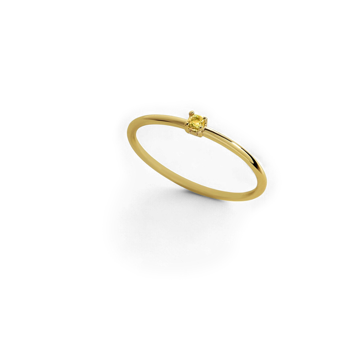 Super Dainty Birthstone Stacking Ring with November birthstone