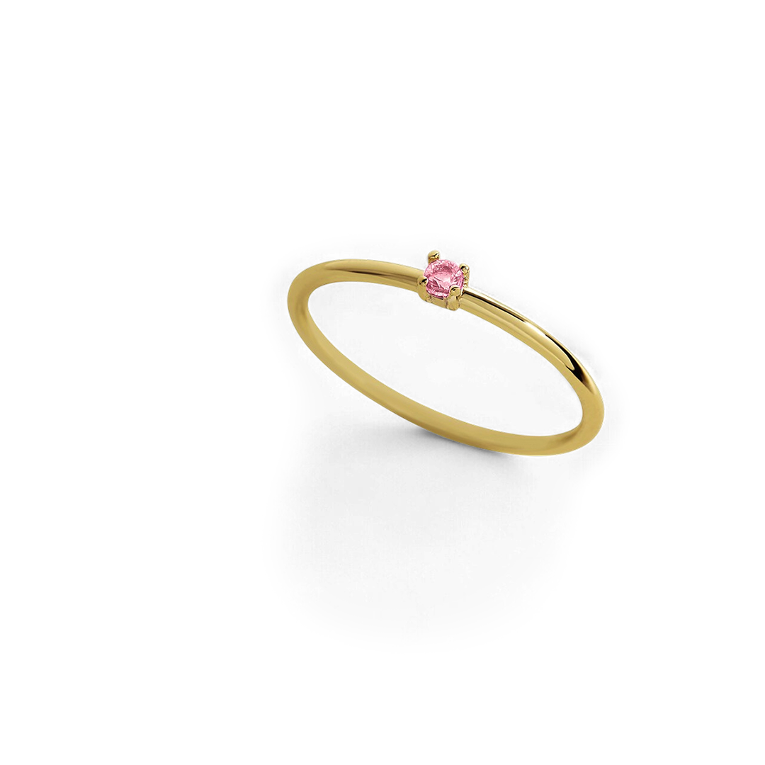 Super Dainty Birthstone Stacking Ring with October birthstone