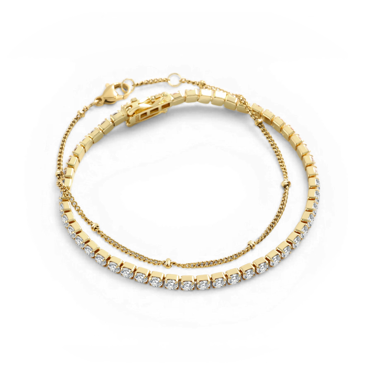 Tennis Bracelet and Satellite Chain Bracelet Bundle — Vanny Jewels