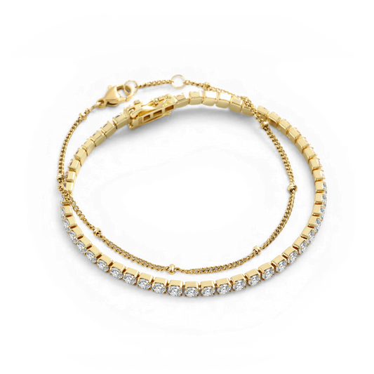 Tennis Bracelet and Satellite Chain Bracelet Bundle — Vanny Jewels
