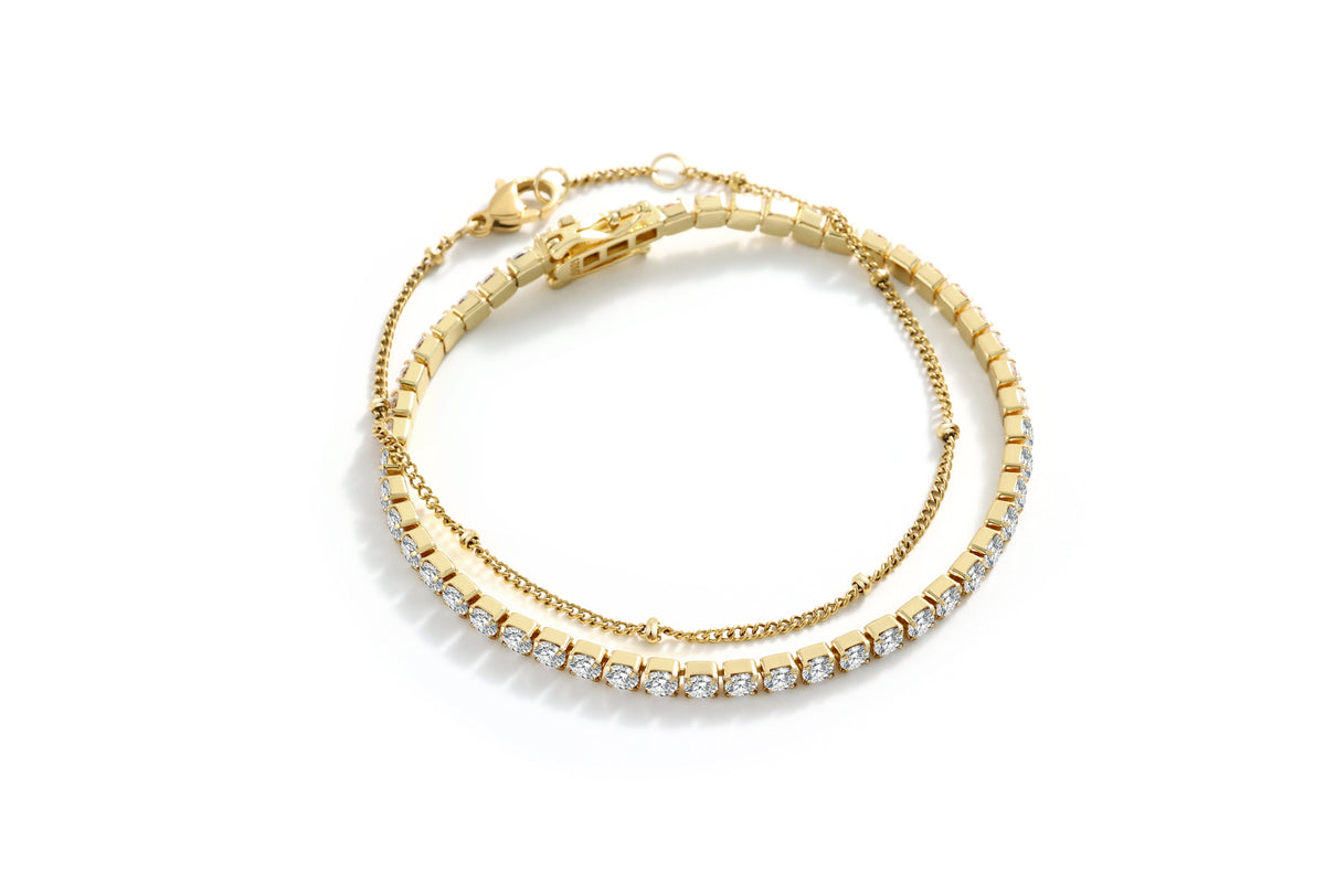 Pacchetto Bracciale Tennis e Bracciale Catena Satellite