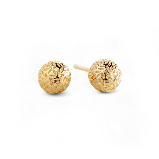 Textured Gold Ball Studs earrings — Vanny Jewels