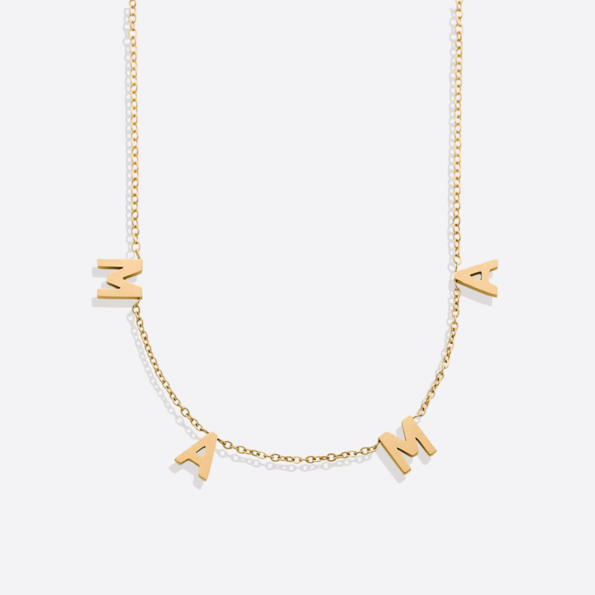 The MAMA Letter Necklace in gold tone