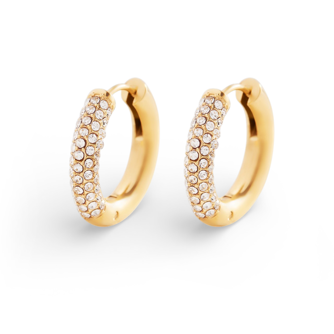 The Pavé Huggie Hoop Earrings — Vanny Jewels