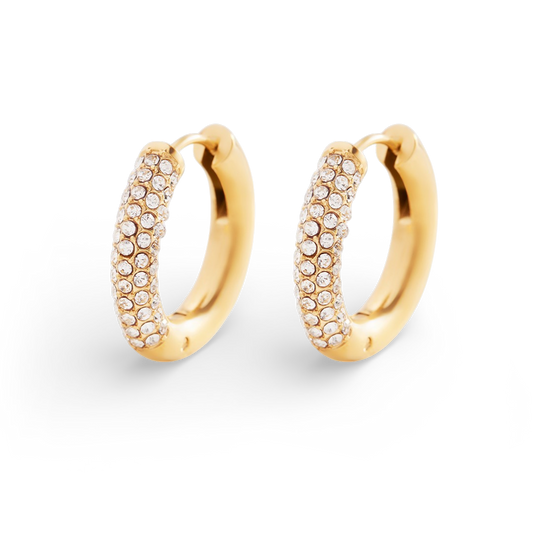 The Pavé Huggie Hoop Earrings — Vanny Jewels