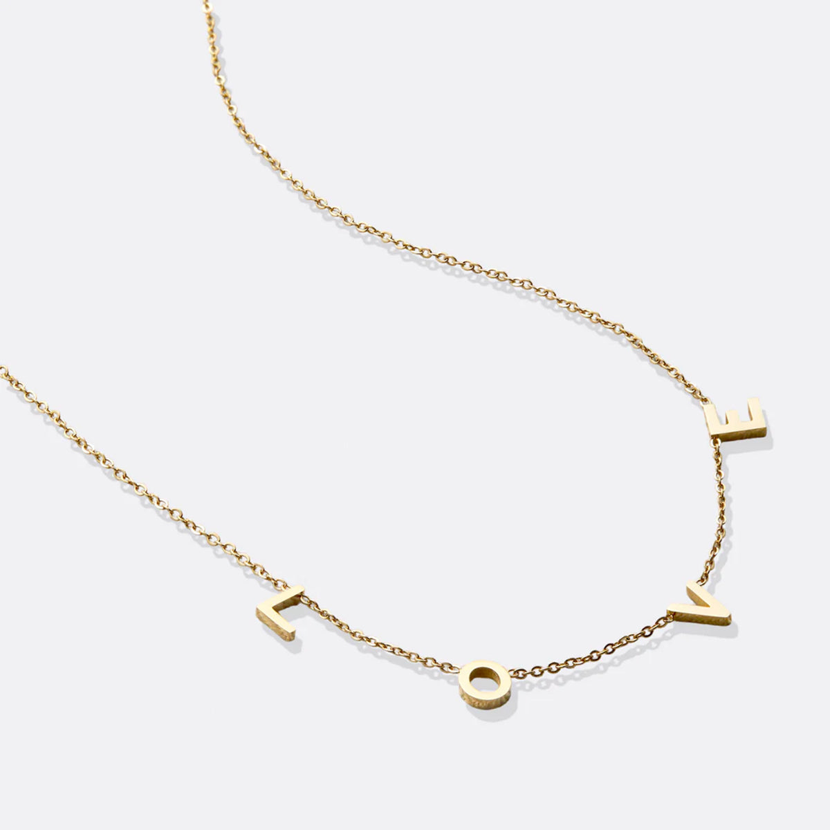 The LOVE Letter Necklace in gold tone