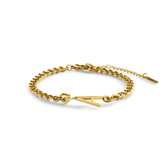 The Skinny Initial Bracelet in Stainless Steel — Vanny Jewels