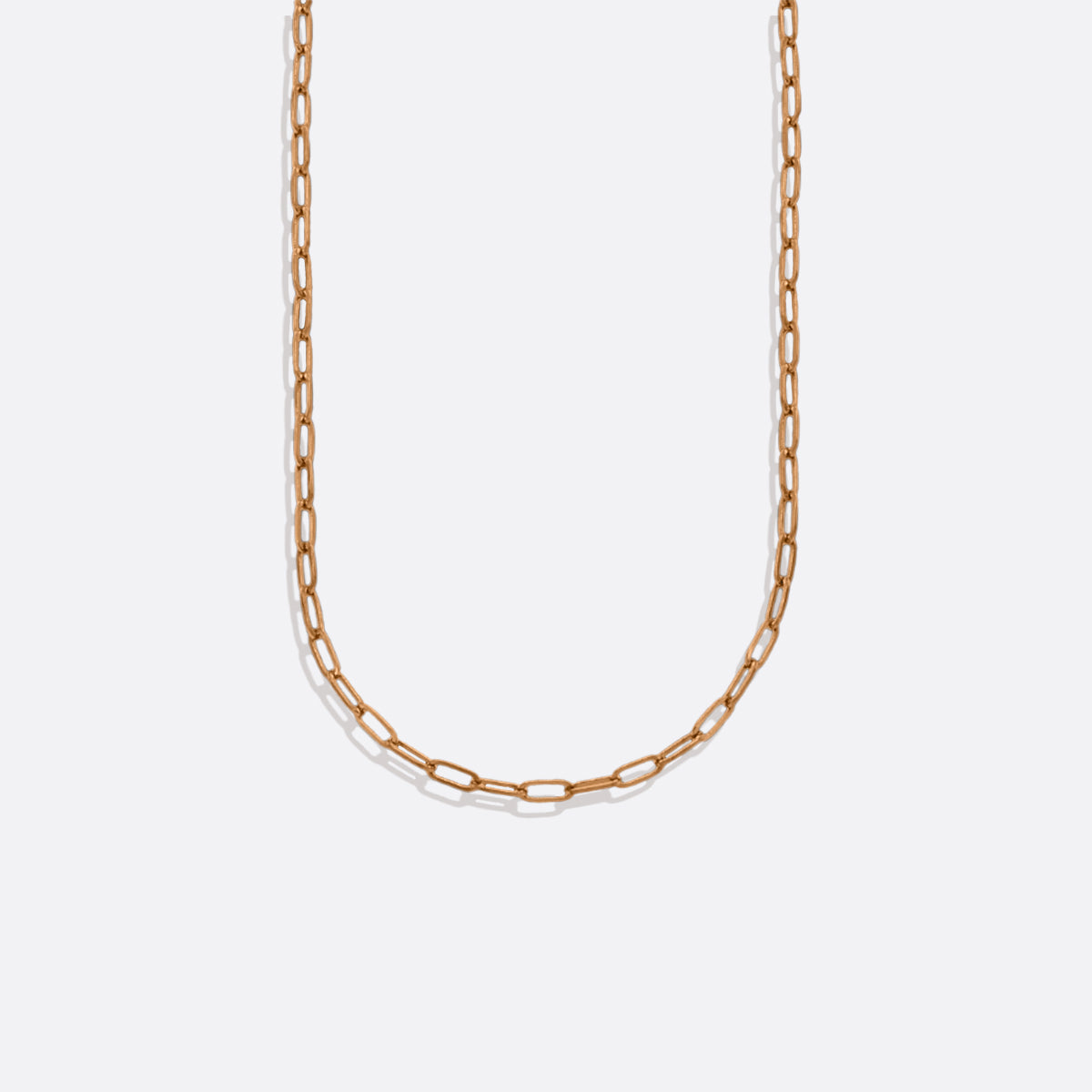 Thin Paperclip Necklace in rose gold tone
