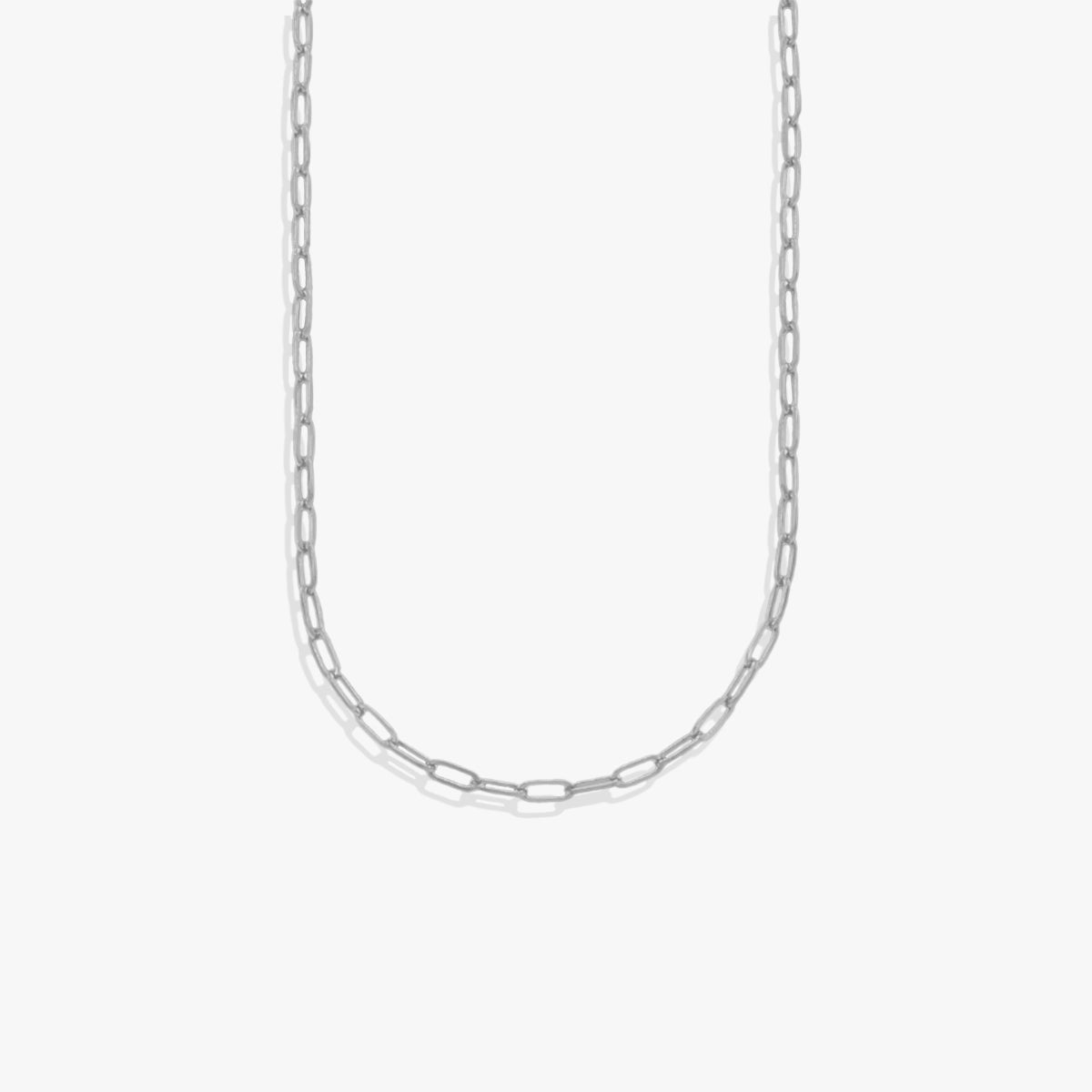 Thin Paperclip Necklace in 925 sterling silver
