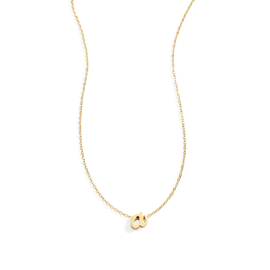 Tiny Script Initial Necklace — Vanny Jewels