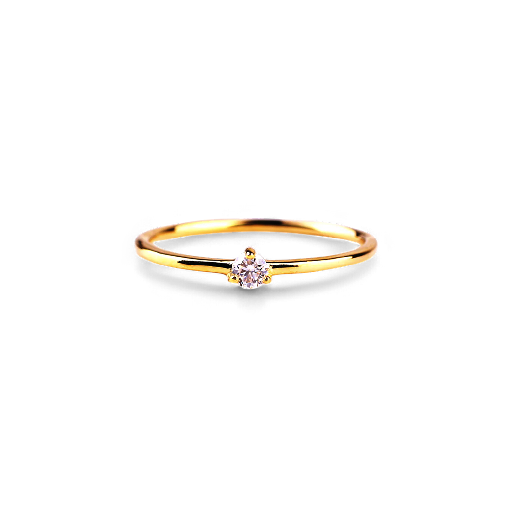 Tiny Diamond Ring in 925 Sterling Silver — Vanny Jewels