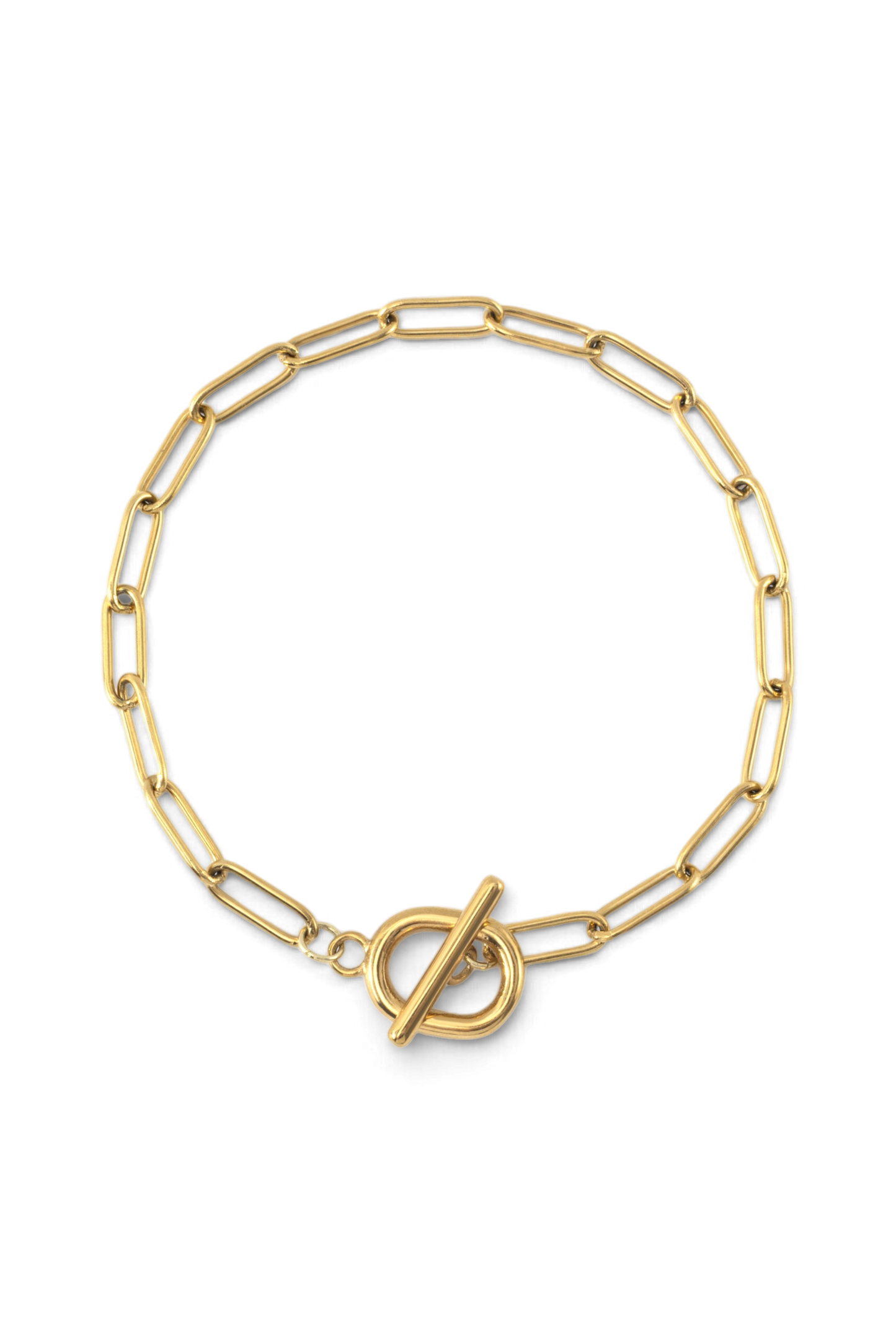Toggle Clasp Paperclip Chain Bracelet — Vanny Jewels