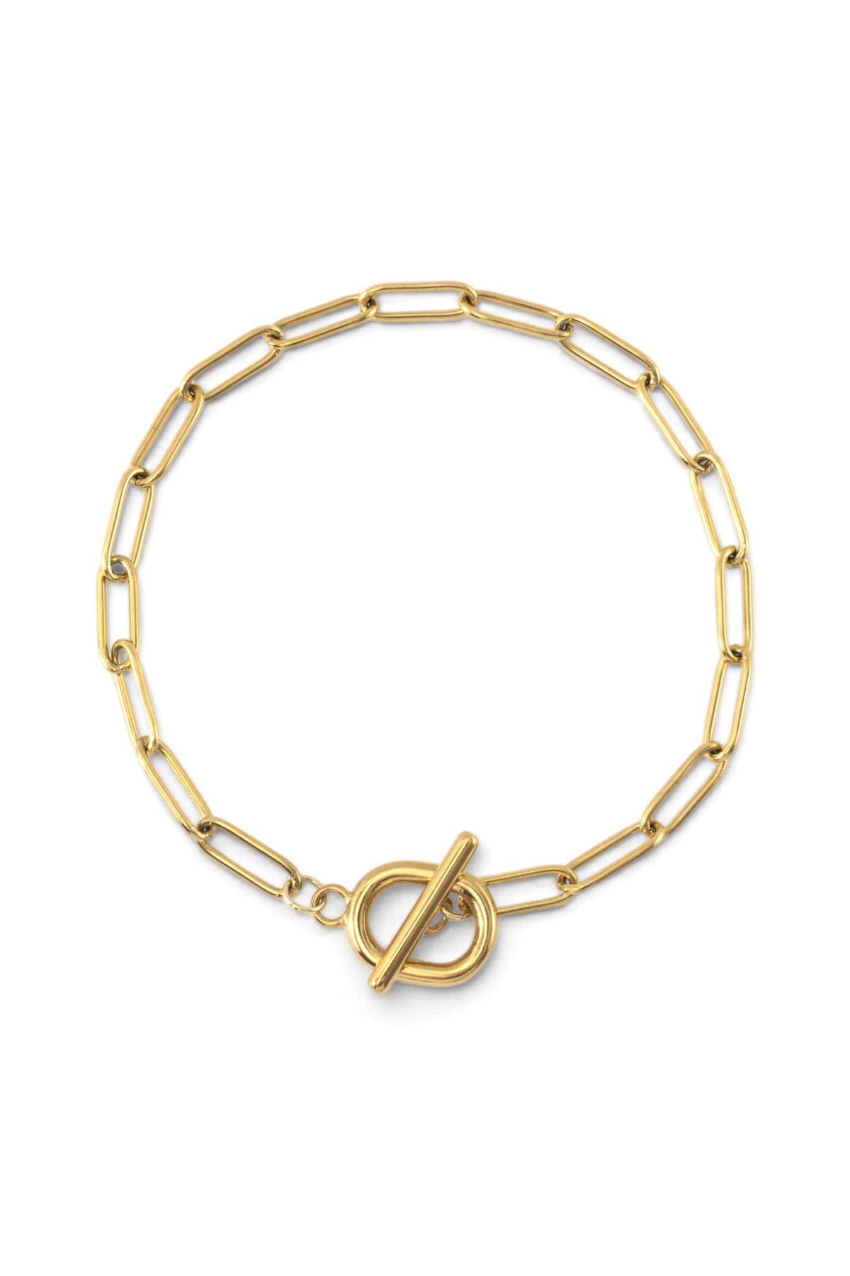 Toggle Clasp Paperclip Chain Bracelet — Vanny Jewels