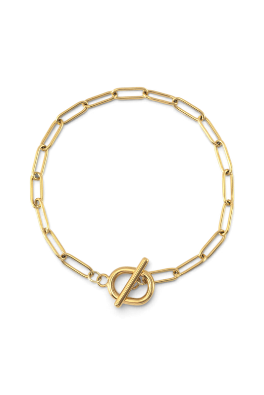 Toggle Clasp Paperclip Chain Bracelet — Vanny Jewels