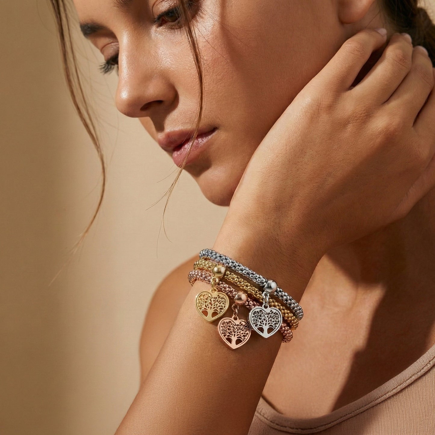Albero della Vita - Bracciale con ciondolo a cuore in edizione limitata