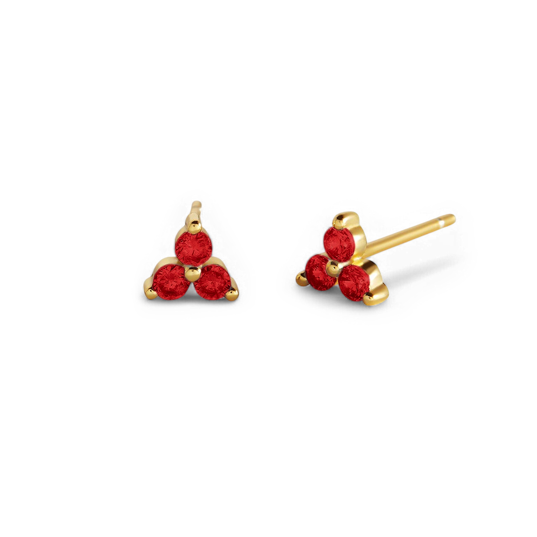 Trinity Birthstone Stud Earrings — Vanny Jewels