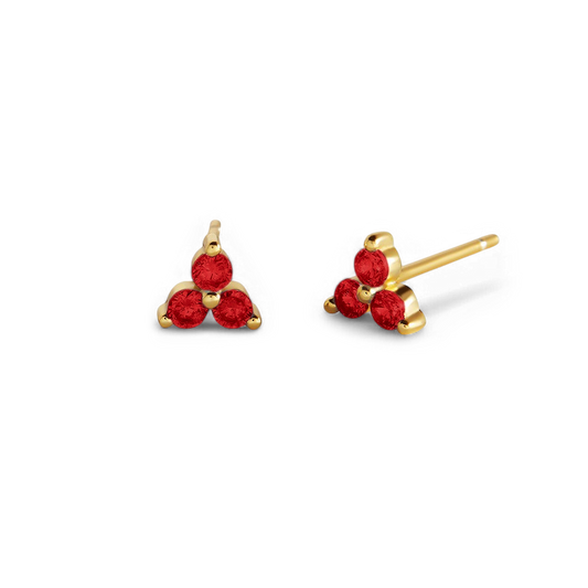 Trinity Birthstone Stud Earrings — Vanny Jewels