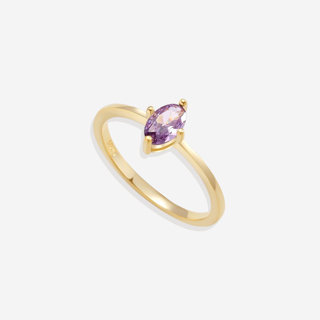 Geburtsstein-Ring im Marquise-Schliff