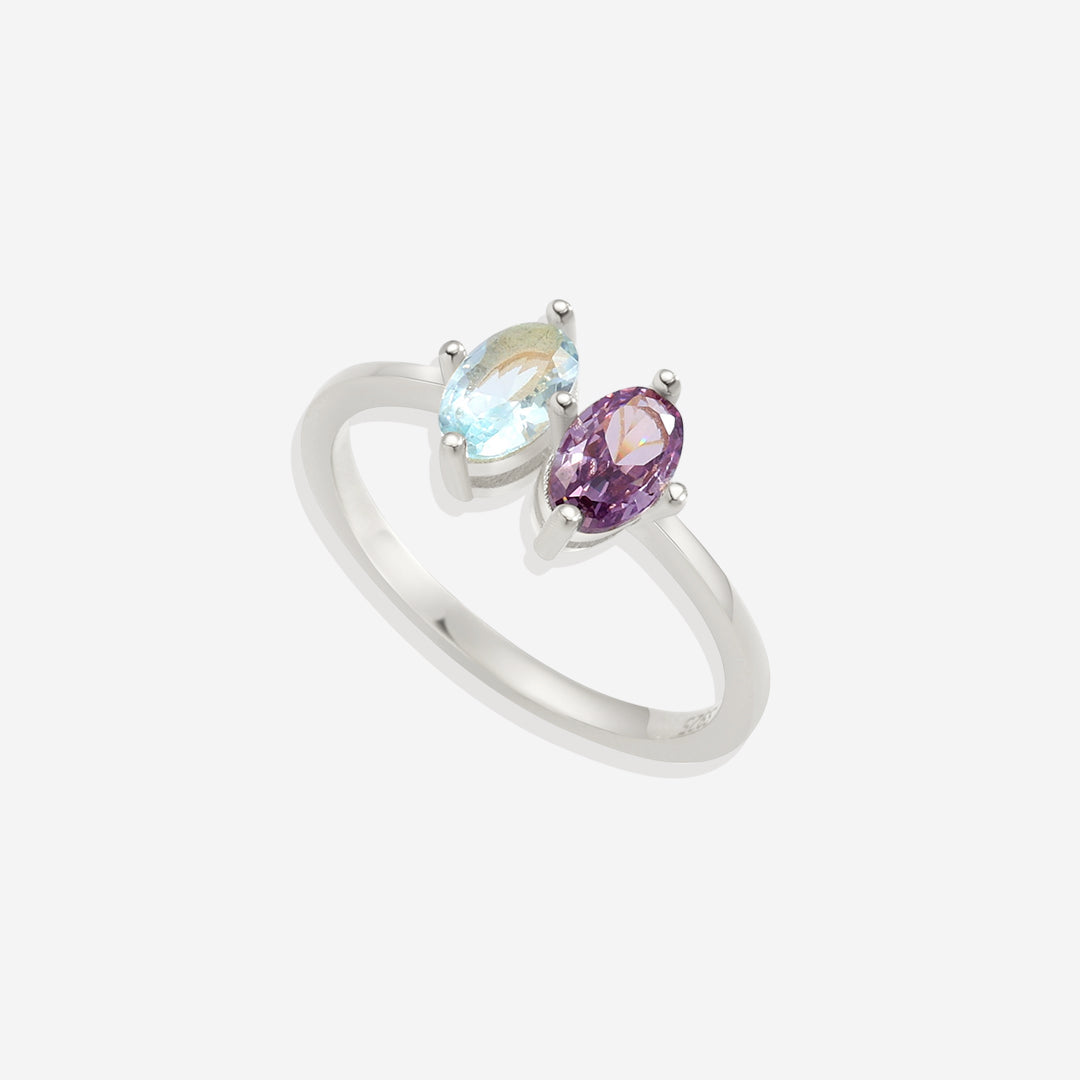 Geburtsstein-Ring im Marquise-Schliff