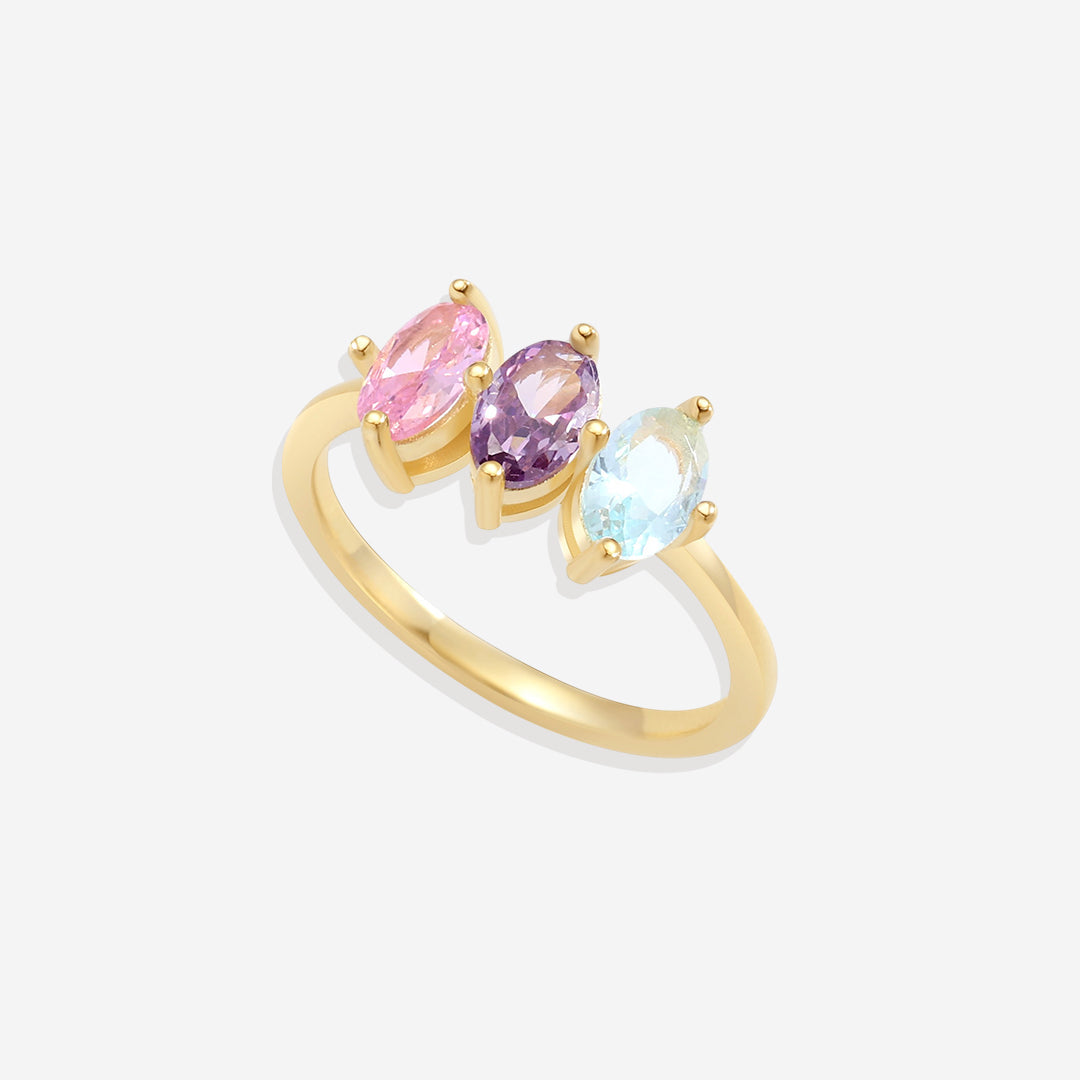 Geburtsstein-Ring im Marquise-Schliff
