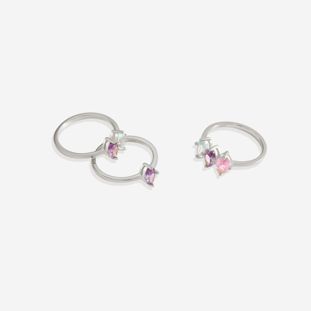 Geburtsstein-Ring im Marquise-Schliff