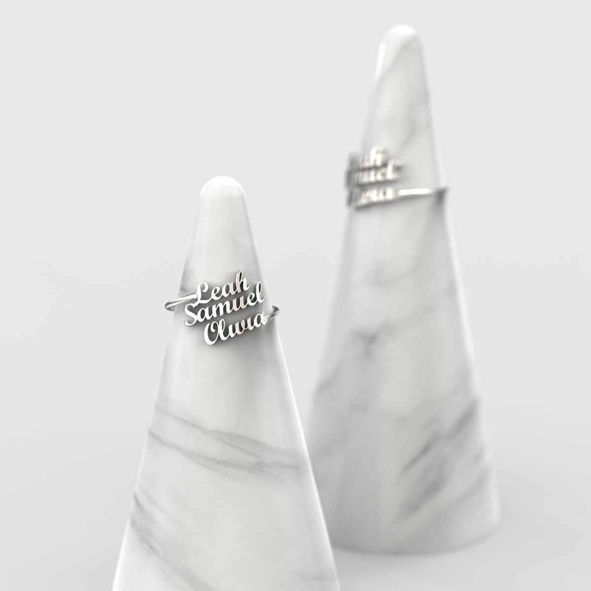 Triple Name Ring in 925 sterling silver