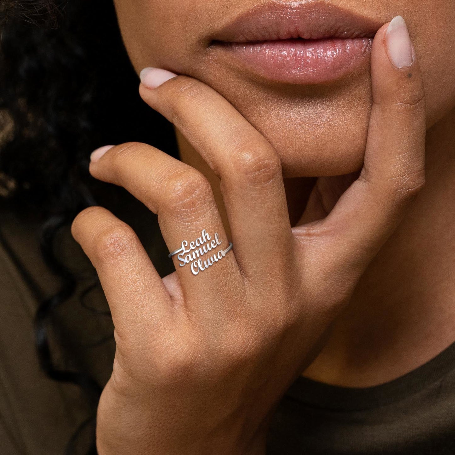 Triple Name Ring in 925 sterling silver