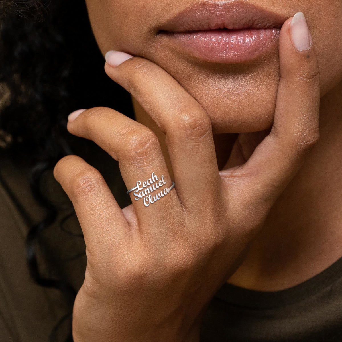Triple Name Ring in 925 sterling silver