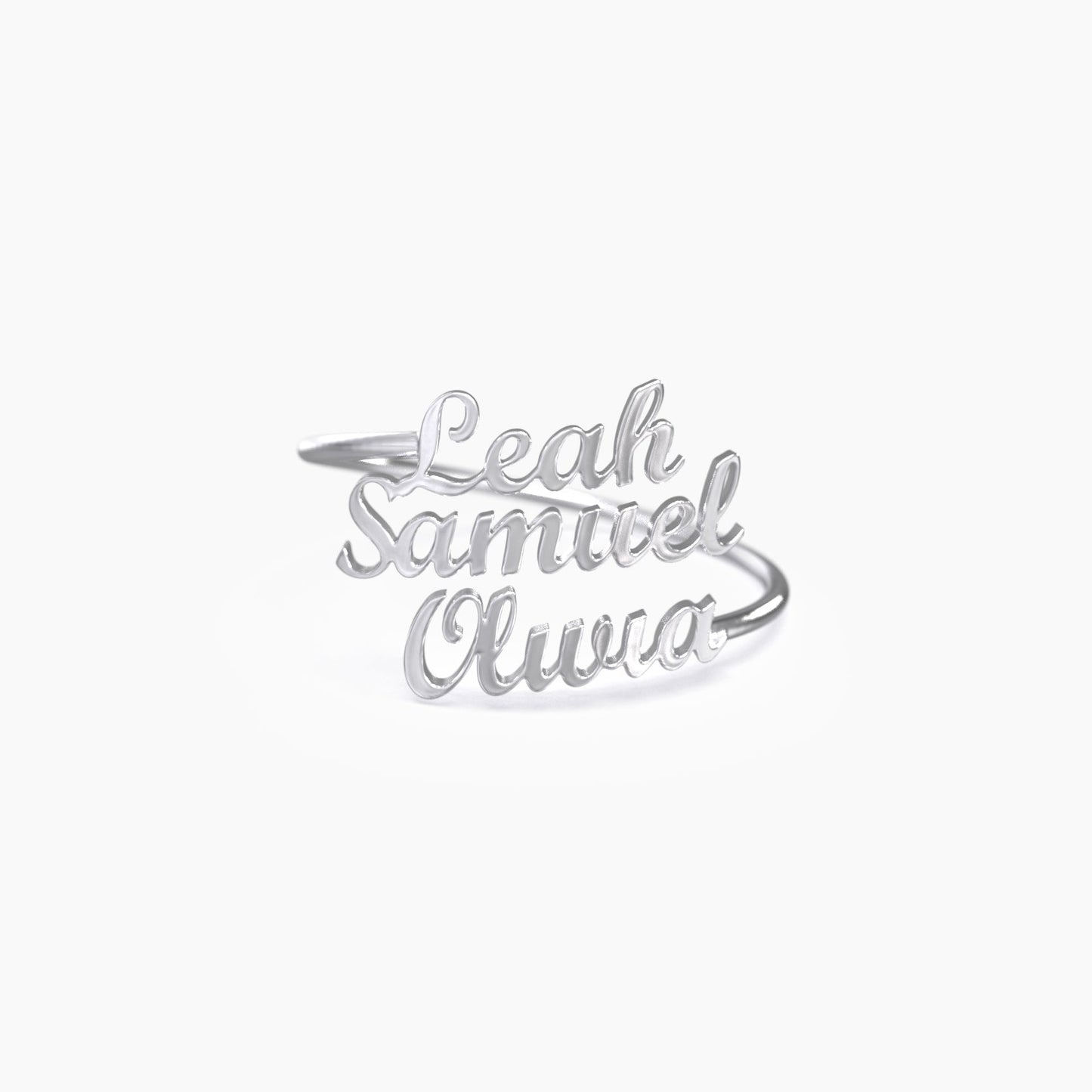 Triple Name Ring in 925 sterling silver