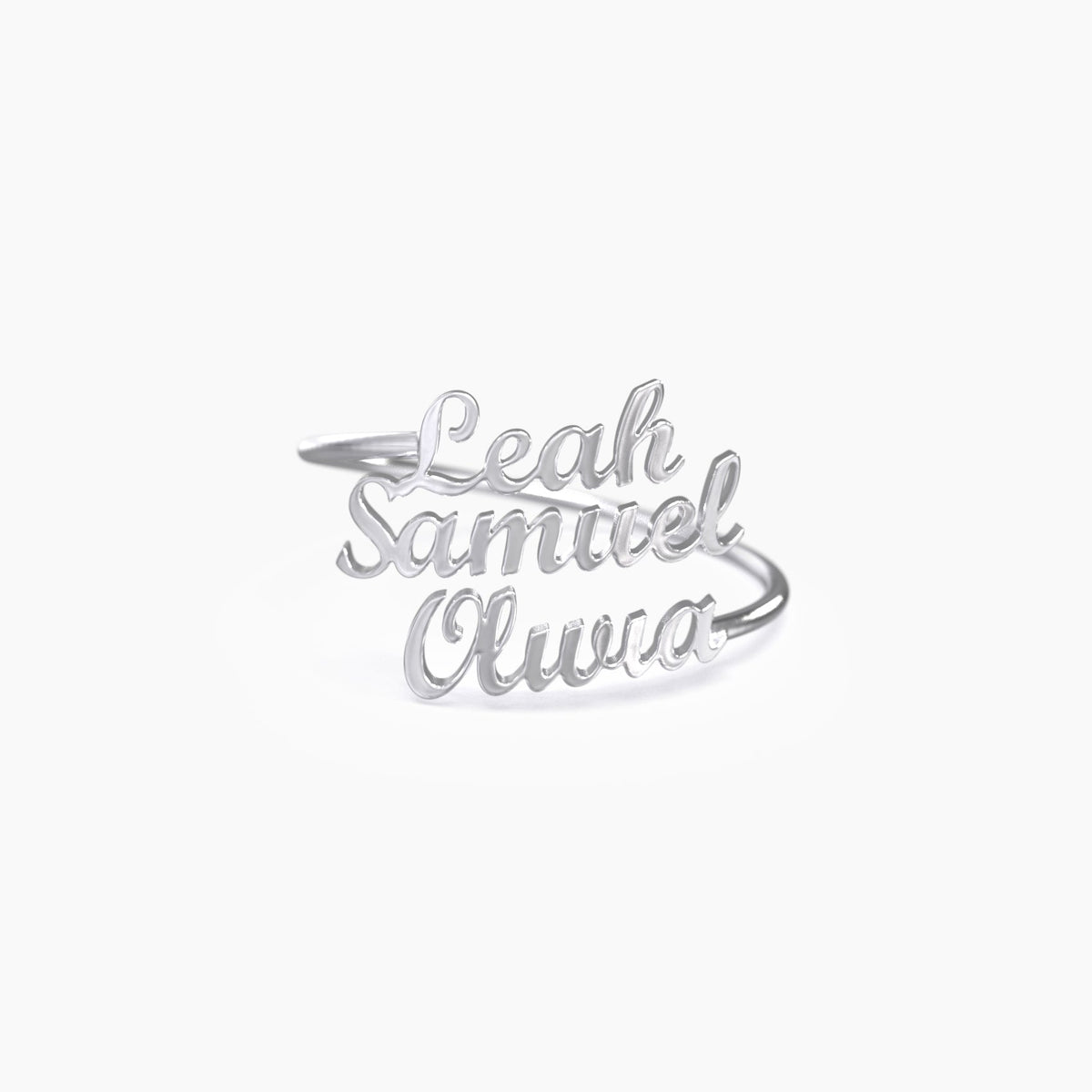Triple Name Ring in 925 sterling silver