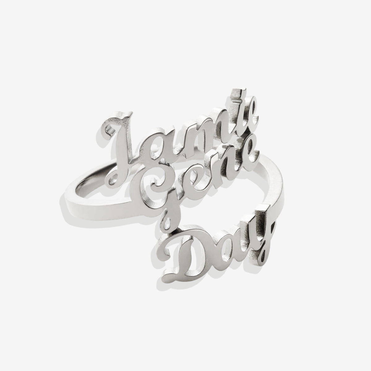 Triple Name Ring in 925 sterling silver