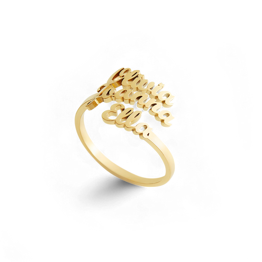 Triple Name Ring — Vanny Jewels