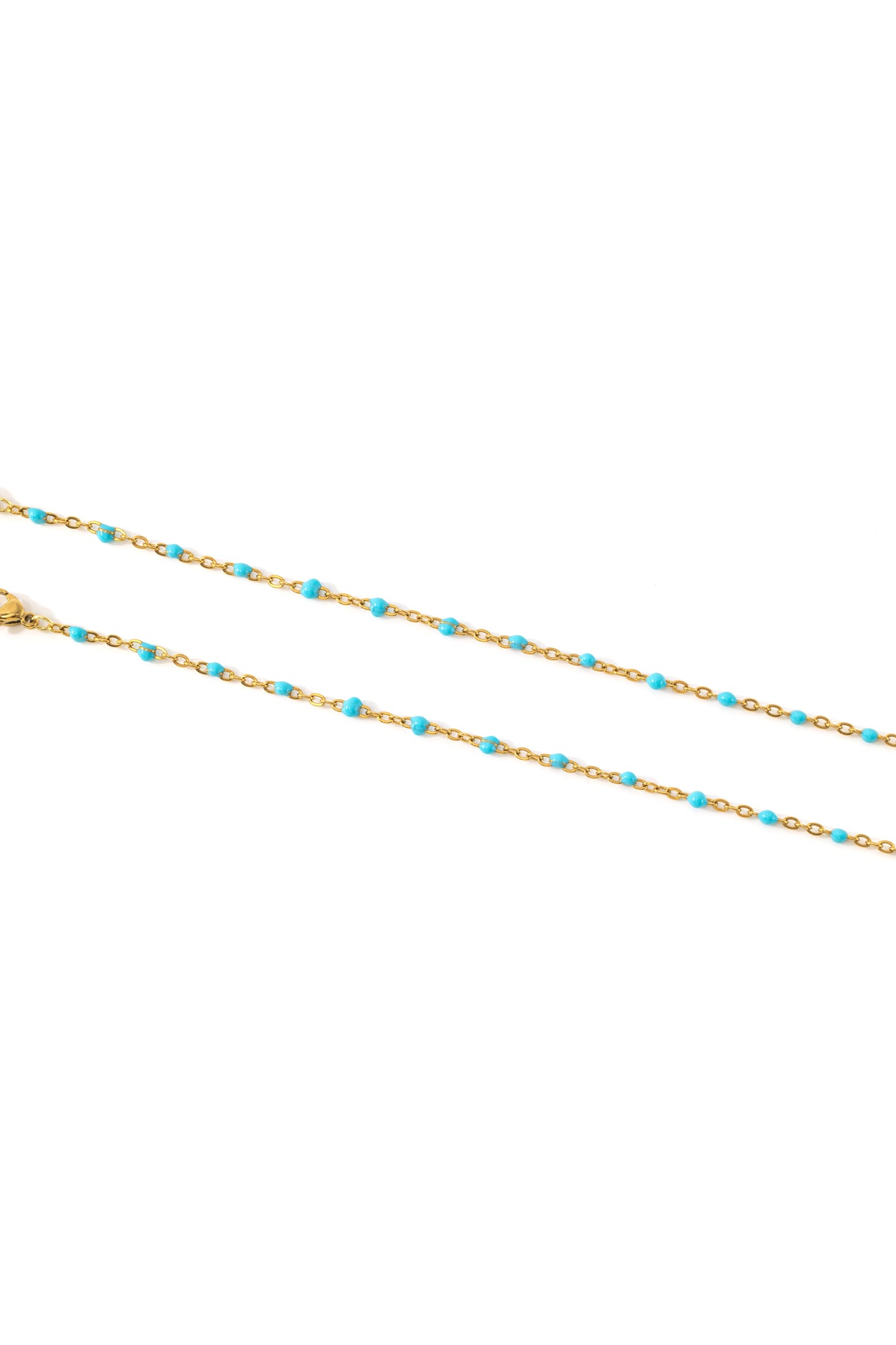 Turquoise Beaded Station Bracelet, flat lay detail