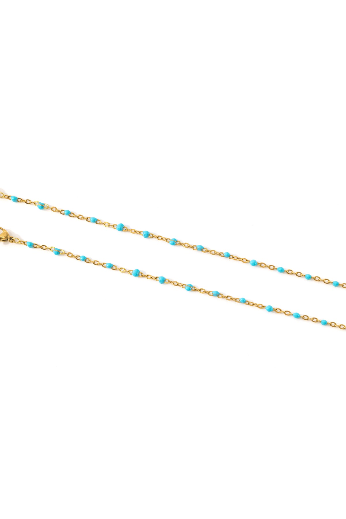 Turquoise Beaded Station Bracelet, flat lay detail