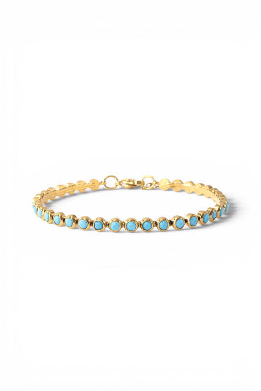 Turquoise Bezel Set Tennis Bracelet — Vanny Jewels