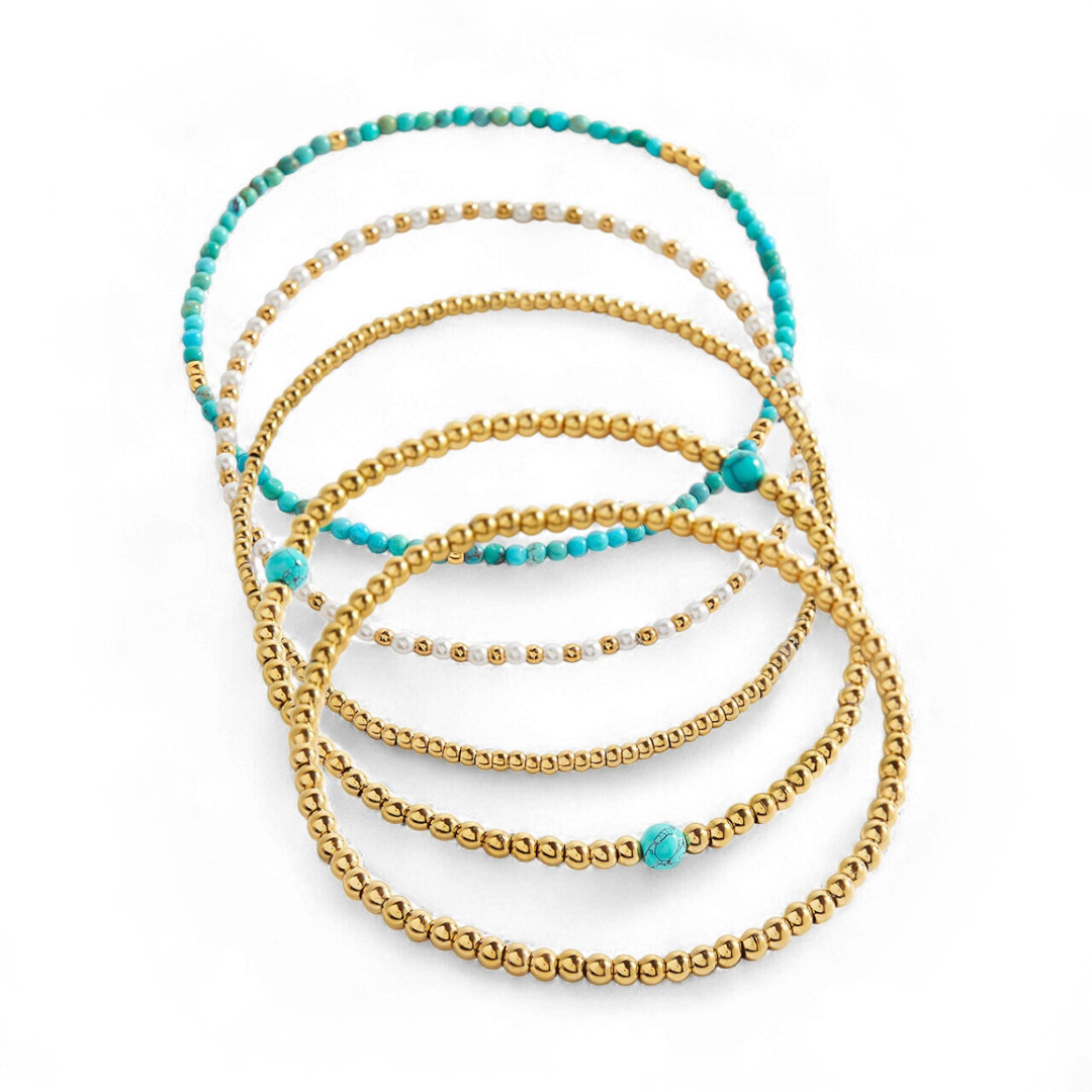 Turquoise Beaded Bracelet Stacking Set — Vanny Jewels