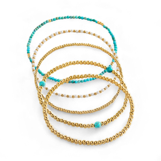Turquoise Beaded Bracelet Stacking Set — Vanny Jewels