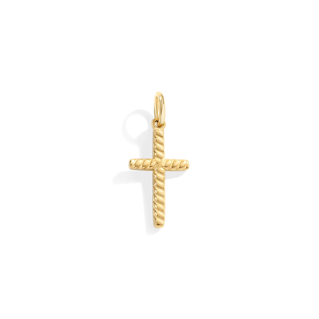 Twisted Cable Cross Charm — Vanny Jewels
