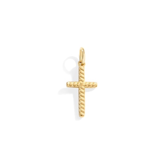 Twisted Cable Cross Charm — Vanny Jewels