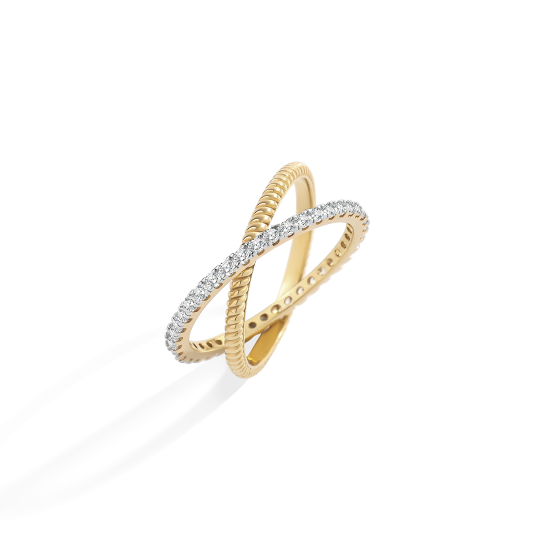 Twisted Interlocking Diamond Band in 925 Sterling Silver — Vanny Jewels