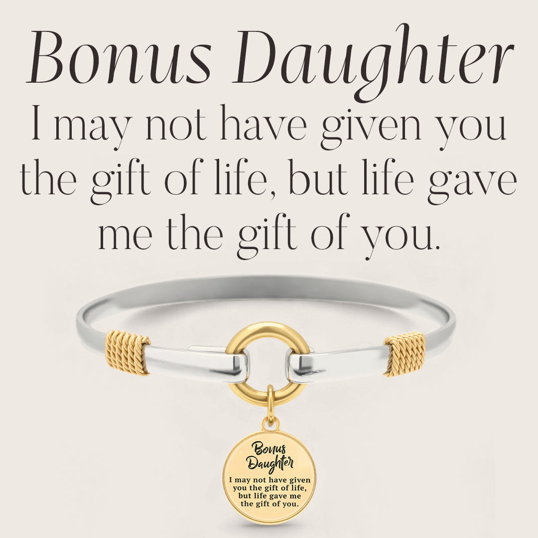 Bonus Daughter - Two-Tone Custom Charm Bracelet in Gold Plated — Vanny Jewels