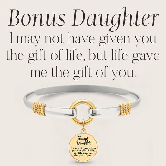 Bonus Daughter - Two-Tone Custom Charm Bracelet in Gold Plated — Vanny Jewels