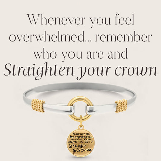Straighten Your Crown - Two-Tone Charm Bracelet in Gold Plated — Vanny Jewels