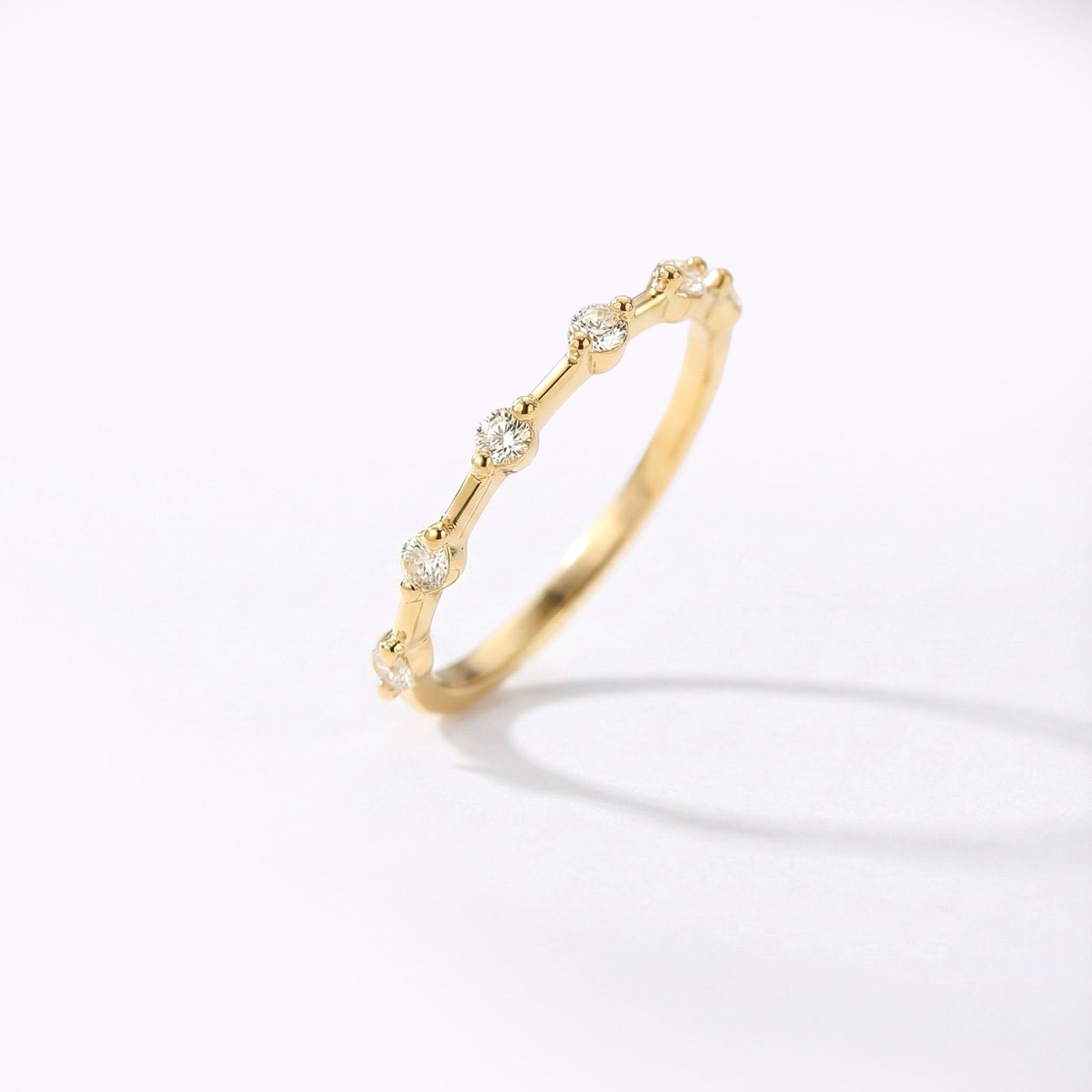 Ultra Thin Floating Eternity Ring in gold tone