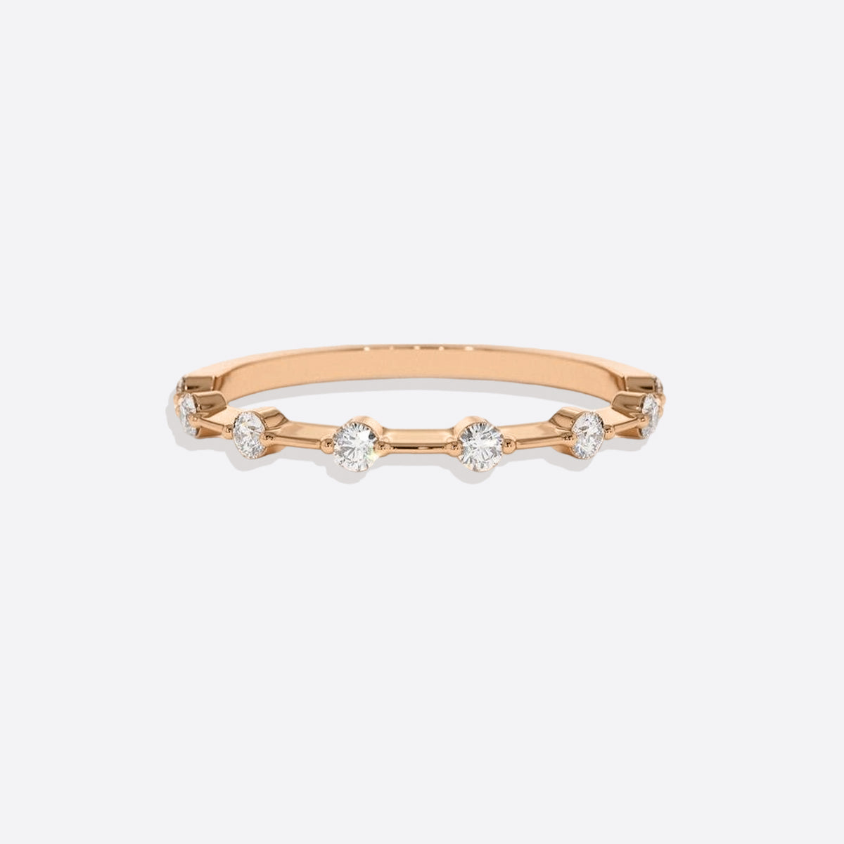 Ultra Thin Floating Eternity Ring in rose gold tone
