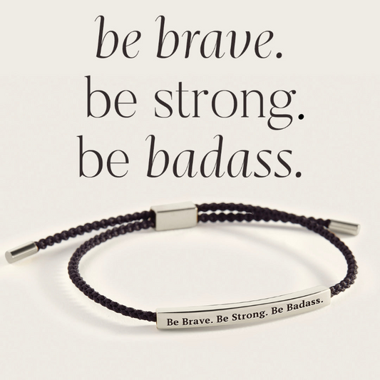 Be Brave. Be Strong. Be Badass. Inspire Bracelet in 925 Sterling Silver — Vanny Jewels