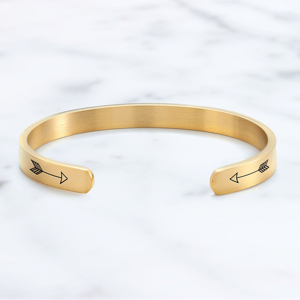 Mama Bear & Her Baby Bears Engraved Cuff Bracelet in gold tone