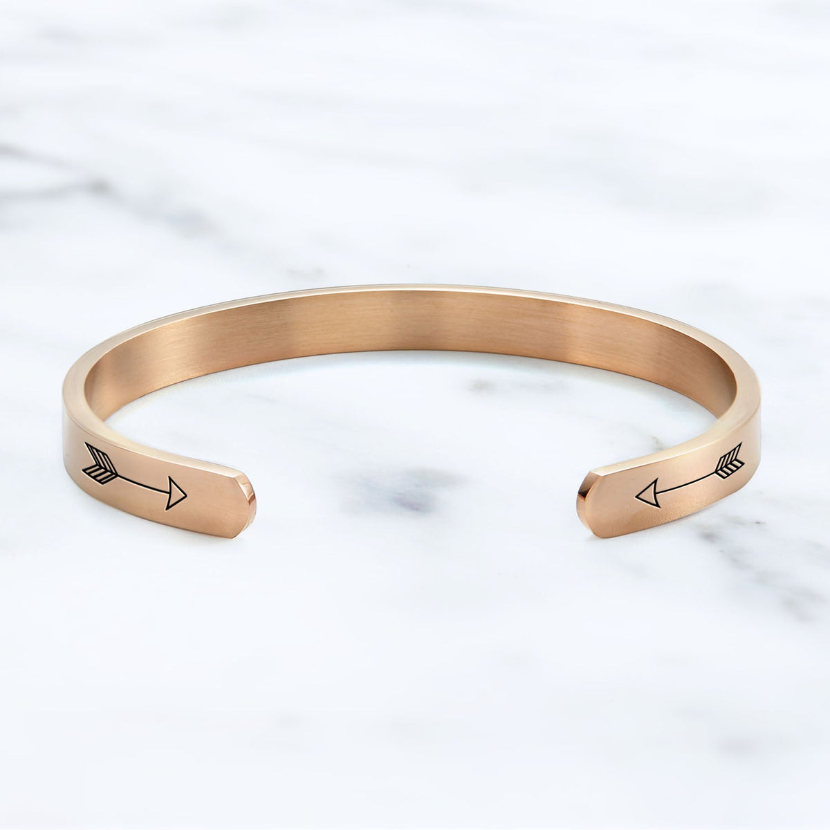 Mama Bear & Her Baby Bears Engraved Cuff Bracelet in rose gold tone