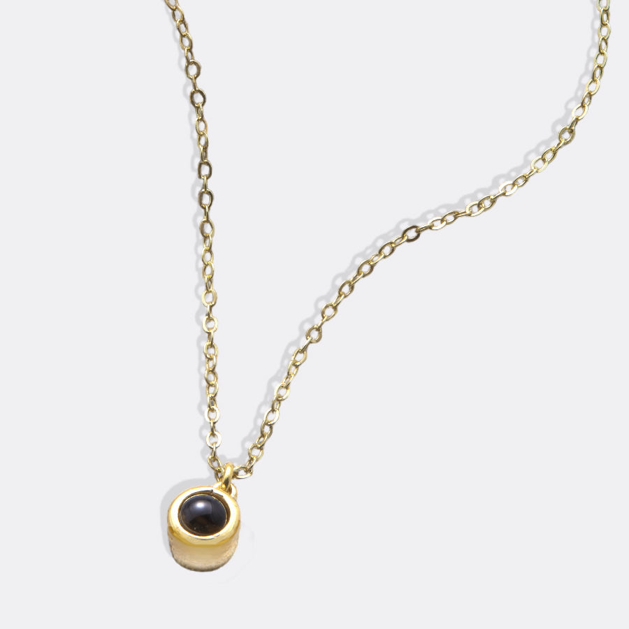 The Classic Photo Necklace in gold tone